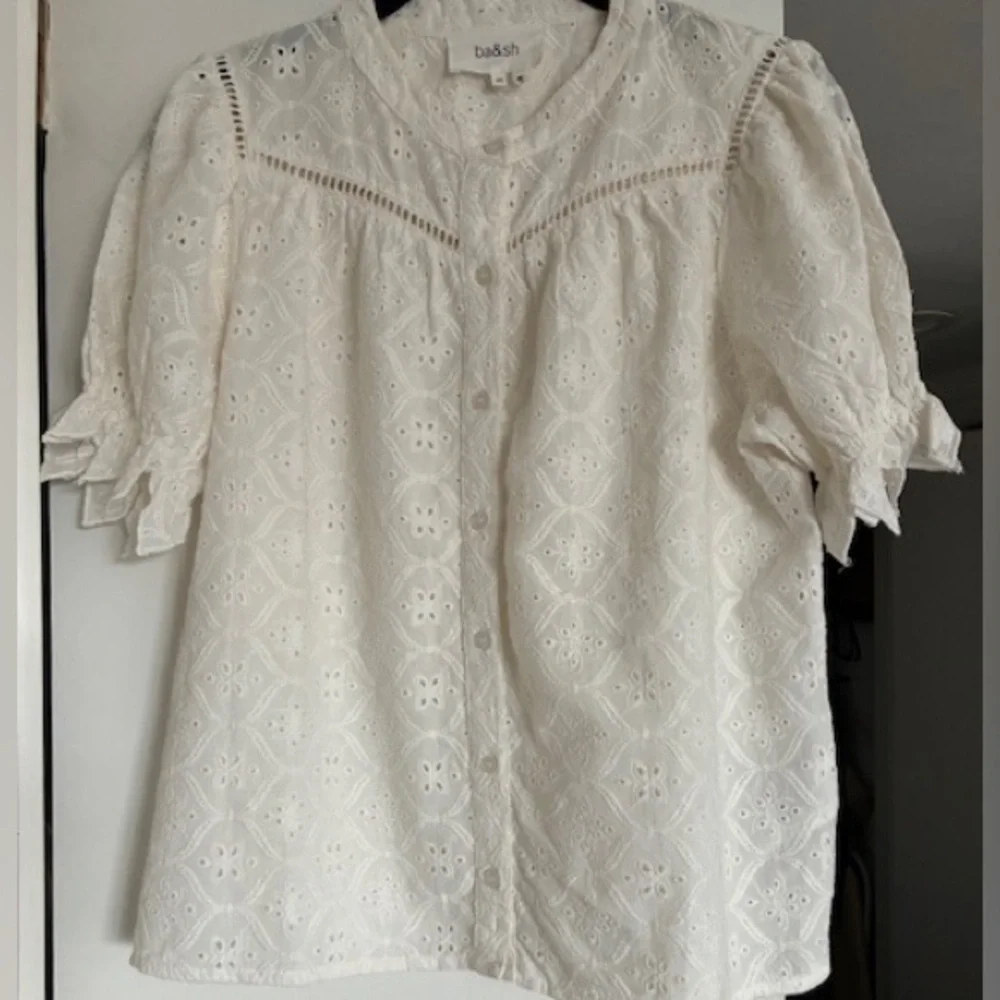 Ba&sh Women's White Eyelet Birkin Top - Picture 1 of 3